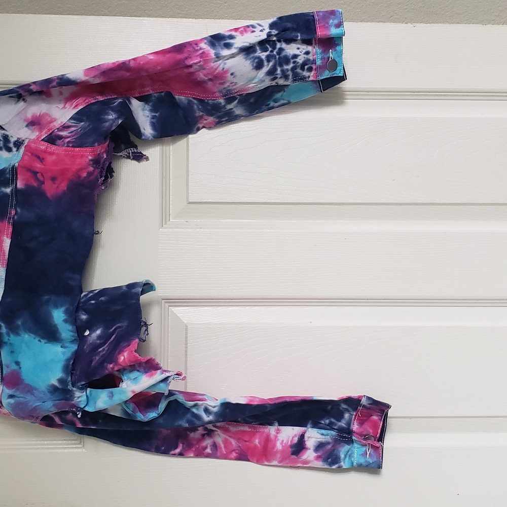 Juniors Tie-Dye Half Crop Jacket